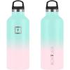 imageIRON FLASK Camping ampamp Hiking Hydration Canteens  3 Lids Narrow Spout Lid Leak Proof Vacuum Insulated Stainless Steel  Hot ampamp Cold Double Walled Sports Water Bottle  Day ampamp Night 64 OzBubble Gum