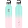 imageIRON FLASK Camping ampamp Hiking Hydration Canteens  3 Lids Narrow Spout Lid Leak Proof Vacuum Insulated Stainless Steel  Hot ampamp Cold Double Walled Sports Water Bottle  Day ampamp Night 64 OzBubble Gum