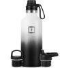 imageIRON FLASK Camping ampamp Hiking Hydration Canteens  3 Lids Narrow Spout Lid Leak Proof Vacuum Insulated Stainless Steel  Hot ampamp Cold Double Walled Sports Water Bottle  Day ampamp Night 64 OzDay  Night