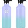 imageIRON FLASK Camping ampamp Hiking Hydration Canteens  3 Lids Narrow Spout Lid Leak Proof Vacuum Insulated Stainless Steel  Hot ampamp Cold Double Walled Sports Water Bottle  Day ampamp Night 64 OzCotton Candy