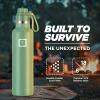 imageIRON FLASK Camping ampamp Hiking Hydration Canteens  3 Lids Narrow Spout Lid Leak Proof Vacuum Insulated Stainless Steel  Hot ampamp Cold Double Walled Sports Water Bottle  Day ampamp Night 64 OzSage
