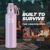 imageIRON FLASK Camping ampamp Hiking Hydration Canteens  3 Lids Narrow Spout Lid Leak Proof Vacuum Insulated Stainless Steel  Hot ampamp Cold Double Walled Sports Water Bottle  Day ampamp Night 64 OzLavender