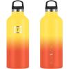 imageIRON FLASK Camping ampamp Hiking Hydration Canteens  3 Lids Narrow Spout Lid Leak Proof Vacuum Insulated Stainless Steel  Hot ampamp Cold Double Walled Sports Water Bottle  Day ampamp Night 64 OzFire