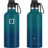 imageIRON FLASK Camping ampamp Hiking Hydration Canteens  3 Lids Narrow Spout Lid Leak Proof Vacuum Insulated Stainless Steel  Hot ampamp Cold Double Walled Sports Water Bottle  Day ampamp Night 64 OzDark Night
