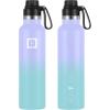 imageIRON FLASK Camping ampamp Hiking Hydration Canteens  3 Lids Narrow Spout Lid Leak Proof Vacuum Insulated Stainless Steel  Hot ampamp Cold Double Walled Sports Water Bottle  Day ampamp Night 64 OzCotton Candy