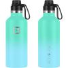 imageIRON FLASK Camping ampamp Hiking Hydration Canteens  3 Lids Narrow Spout Lid Leak Proof Vacuum Insulated Stainless Steel  Hot ampamp Cold Double Walled Sports Water Bottle  Day ampamp Night 64 OzSky