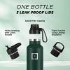 imageIRON FLASK Camping ampamp Hiking Hydration Canteens  3 Lids Narrow Spout Lid Leak Proof Vacuum Insulated Stainless Steel  Hot ampamp Cold Double Walled Sports Water Bottle  Day ampamp Night 64 OzDark Pine