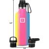 imageIRON FLASK Camping ampamp Hiking Hydration Canteens  3 Lids Narrow Spout Lid Leak Proof Vacuum Insulated Stainless Steel  Hot ampamp Cold Double Walled Sports Water Bottle  Day ampamp Night 64 OzRainbow
