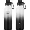 imageIRON FLASK Camping ampamp Hiking Hydration Canteens  3 Lids Narrow Spout Lid Leak Proof Vacuum Insulated Stainless Steel  Hot ampamp Cold Double Walled Sports Water Bottle  Day ampamp Night 64 OzDay  Night