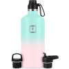 imageIRON FLASK Camping ampamp Hiking Hydration Canteens  3 Lids Narrow Spout Lid Leak Proof Vacuum Insulated Stainless Steel  Hot ampamp Cold Double Walled Sports Water Bottle  Day ampamp Night 64 OzBubble Gum