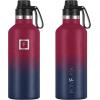 imageIRON FLASK Camping ampamp Hiking Hydration Canteens  3 Lids Narrow Spout Lid Leak Proof Vacuum Insulated Stainless Steel  Hot ampamp Cold Double Walled Sports Water Bottle  Day ampamp Night 64 OzDark Rainbow