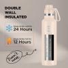 imageIRON FLASK Camping ampamp Hiking Hydration Canteens  3 Lids Narrow Spout Lid Leak Proof Vacuum Insulated Stainless Steel  Hot ampamp Cold Double Walled Sports Water Bottle  Day ampamp Night 64 OzSand