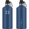 imageIRON FLASK Camping ampamp Hiking Hydration Canteens  3 Lids Narrow Spout Lid Leak Proof Vacuum Insulated Stainless Steel  Hot ampamp Cold Double Walled Sports Water Bottle  Day ampamp Night 64 OzTwilight Blue