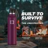 imageIRON FLASK Camping ampamp Hiking Hydration Canteens  3 Lids Narrow Spout Lid Leak Proof Vacuum Insulated Stainless Steel  Hot ampamp Cold Double Walled Sports Water Bottle  Day ampamp Night 64 OzBurgundy