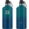 imageIRON FLASK Camping ampamp Hiking Hydration Canteens  3 Lids Narrow Spout Lid Leak Proof Vacuum Insulated Stainless Steel  Hot ampamp Cold Double Walled Sports Water Bottle  Day ampamp Night 64 OzDark Night