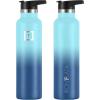 imageIRON FLASK Camping ampamp Hiking Hydration Canteens  3 Lids Narrow Spout Lid Leak Proof Vacuum Insulated Stainless Steel  Hot ampamp Cold Double Walled Sports Water Bottle  Day ampamp Night 64 OzBlue Waves
