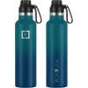 imageIRON FLASK Camping ampamp Hiking Hydration Canteens  3 Lids Narrow Spout Lid Leak Proof Vacuum Insulated Stainless Steel  Hot ampamp Cold Double Walled Sports Water Bottle  Day ampamp Night 64 OzDark Night