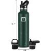 imageIRON FLASK Camping ampamp Hiking Hydration Canteens  3 Lids Narrow Straw Lid Leak Proof Vacuum Insulated Stainless Steel  Hot ampamp Cold Double Walled Sports Water Bottle  Fire 32 OzDark Pine Speckle