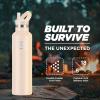imageIRON FLASK Camping ampamp Hiking Hydration Canteens  3 Lids Narrow Straw Lid Leak Proof Vacuum Insulated Stainless Steel  Hot ampamp Cold Double Walled Sports Water Bottle  Fire 32 OzSand