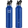 imageIRON FLASK Camping ampamp Hiking Hydration Canteens  3 Lids Narrow Straw Lid Leak Proof Vacuum Insulated Stainless Steel  Hot ampamp Cold Double Walled Sports Water Bottle  Fire 32 OzCobalt Blue Speckle
