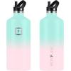 imageIRON FLASK Camping ampamp Hiking Hydration Canteens  3 Lids Narrow Straw Lid Leak Proof Vacuum Insulated Stainless Steel  Hot ampamp Cold Double Walled Sports Water Bottle  Fire 32 OzBubble Gum