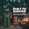 imageIRON FLASK Camping ampamp Hiking Hydration Canteens  3 Lids Narrow Straw Lid Leak Proof Vacuum Insulated Stainless Steel  Hot ampamp Cold Double Walled Sports Water Bottle  Fire 32 OzDark Pine