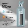 imageIRON FLASK Camping ampamp Hiking Hydration Canteens  3 Lids Narrow Straw Lid Leak Proof Vacuum Insulated Stainless Steel  Hot ampamp Cold Double Walled Sports Water Bottle  Fire 32 OzElemental Gray