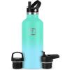 imageIRON FLASK Camping ampamp Hiking Hydration Canteens  3 Lids Narrow Straw Lid Leak Proof Vacuum Insulated Stainless Steel  Hot ampamp Cold Double Walled Sports Water Bottle  Fire 32 OzSky