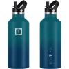 imageIRON FLASK Camping ampamp Hiking Hydration Canteens  3 Lids Narrow Straw Lid Leak Proof Vacuum Insulated Stainless Steel  Hot ampamp Cold Double Walled Sports Water Bottle  Fire 32 OzDark Night