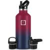 imageIRON FLASK Camping ampamp Hiking Hydration Canteens  3 Lids Narrow Straw Lid Leak Proof Vacuum Insulated Stainless Steel  Hot ampamp Cold Double Walled Sports Water Bottle  Fire 32 OzDark Rainbow