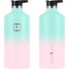 imageIRON FLASK Camping ampamp Hiking Hydration Canteens  3 Lids Narrow Straw Lid Leak Proof Vacuum Insulated Stainless Steel  Hot ampamp Cold Double Walled Sports Water Bottle  Fire 32 OzBubble Gum
