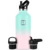 imageIRON FLASK Camping ampamp Hiking Hydration Canteens  3 Lids Narrow Straw Lid Leak Proof Vacuum Insulated Stainless Steel  Hot ampamp Cold Double Walled Sports Water Bottle  Fire 32 OzBubble Gum