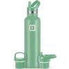 imageIRON FLASK Camping ampamp Hiking Hydration Canteens  3 Lids Narrow Straw Lid Leak Proof Vacuum Insulated Stainless Steel  Hot ampamp Cold Double Walled Sports Water Bottle  Fire 32 OzSage