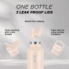 imageIRON FLASK Camping ampamp Hiking Hydration Canteens  3 Lids Narrow Straw Lid Leak Proof Vacuum Insulated Stainless Steel  Hot ampamp Cold Double Walled Sports Water Bottle  Fire 32 OzSand