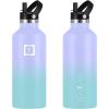 imageIRON FLASK Camping ampamp Hiking Hydration Canteens  3 Lids Narrow Straw Lid Leak Proof Vacuum Insulated Stainless Steel  Hot ampamp Cold Double Walled Sports Water Bottle  Fire 32 OzCotton Candy