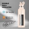 imageIRON FLASK Camping ampamp Hiking Hydration Canteens  3 Lids Narrow Straw Lid Leak Proof Vacuum Insulated Stainless Steel  Hot ampamp Cold Double Walled Sports Water Bottle  Fire 32 OzSand