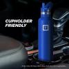 imageIRON FLASK Camping ampamp Hiking Hydration Canteens  3 Lids Narrow Straw Lid Leak Proof Vacuum Insulated Stainless Steel  Hot ampamp Cold Double Walled Sports Water Bottle  Fire 32 OzCobalt