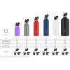 imageIRON FLASK Camping ampamp Hiking Hydration Canteens  3 Lids Narrow Straw Lid Leak Proof Vacuum Insulated Stainless Steel  Hot ampamp Cold Double Walled Sports Water Bottle  Fire 32 OzBlue Waves 3
