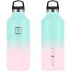 imageIRON FLASK Camping ampamp Hiking Hydration Canteens  3 Lids Narrow Straw Lid Leak Proof Vacuum Insulated Stainless Steel  Hot ampamp Cold Double Walled Sports Water Bottle  Fire 32 OzBubble Gum