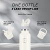 imageIRON FLASK Camping ampamp Hiking Hydration Canteens  3 Lids Narrow Straw Lid Leak Proof Vacuum Insulated Stainless Steel  Hot ampamp Cold Double Walled Sports Water Bottle  Fire 32 OzCashmere Cream