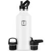 imageIRON FLASK Camping ampamp Hiking Hydration Canteens  3 Lids Narrow Straw Lid Leak Proof Vacuum Insulated Stainless Steel  Hot ampamp Cold Double Walled Sports Water Bottle  Fire 32 OzWinter White