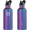 imageIRON FLASK Camping ampamp Hiking Hydration Canteens  3 Lids Narrow Straw Lid Leak Proof Vacuum Insulated Stainless Steel  Hot ampamp Cold Double Walled Sports Water Bottle  Fire 32 OzAurora