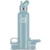 imageIRON FLASK Camping ampamp Hiking Hydration Canteens  3 Lids Narrow Straw Lid Leak Proof Vacuum Insulated Stainless Steel  Hot ampamp Cold Double Walled Sports Water Bottle  Fire 32 OzElemental Gray