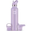 imageIRON FLASK Camping ampamp Hiking Hydration Canteens  3 Lids Narrow Straw Lid Leak Proof Vacuum Insulated Stainless Steel  Hot ampamp Cold Double Walled Sports Water Bottle  Fire 32 OzLavender