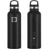 imageIRON FLASK Camping ampamp Hiking Hydration Canteens  3 Lids Narrow Straw Lid Leak Proof Vacuum Insulated Stainless Steel  Hot ampamp Cold Double Walled Sports Water Bottle  Fire 32 OzMidnight Black