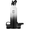 imageIRON FLASK Camping ampamp Hiking Hydration Canteens  3 Lids Narrow Straw Lid Leak Proof Vacuum Insulated Stainless Steel  Hot ampamp Cold Double Walled Sports Water Bottle  Fire 32 OzDay  Night