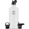 imageIRON FLASK Camping ampamp Hiking Hydration Canteens  3 Lids Narrow Straw Lid Leak Proof Vacuum Insulated Stainless Steel  Hot ampamp Cold Double Walled Sports Water Bottle  Fire 32 OzWinter White