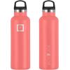 imageIRON FLASK Camping ampamp Hiking Hydration Canteens  3 Lids Narrow Straw Lid Leak Proof Vacuum Insulated Stainless Steel  Hot ampamp Cold Double Walled Sports Water Bottle  Fire 32 OzPeach