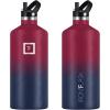 imageIRON FLASK Camping ampamp Hiking Hydration Canteens  3 Lids Narrow Straw Lid Leak Proof Vacuum Insulated Stainless Steel  Hot ampamp Cold Double Walled Sports Water Bottle  Fire 32 OzDark Rainbow