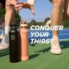 imageIRON FLASK Camping ampamp Hiking Hydration Canteens  3 Lids Narrow Straw Lid Leak Proof Vacuum Insulated Stainless Steel  Hot ampamp Cold Double Walled Sports Water Bottle  Fire 32 OzAzure Mist